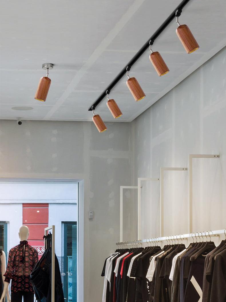 Wood spot bar in clothing store