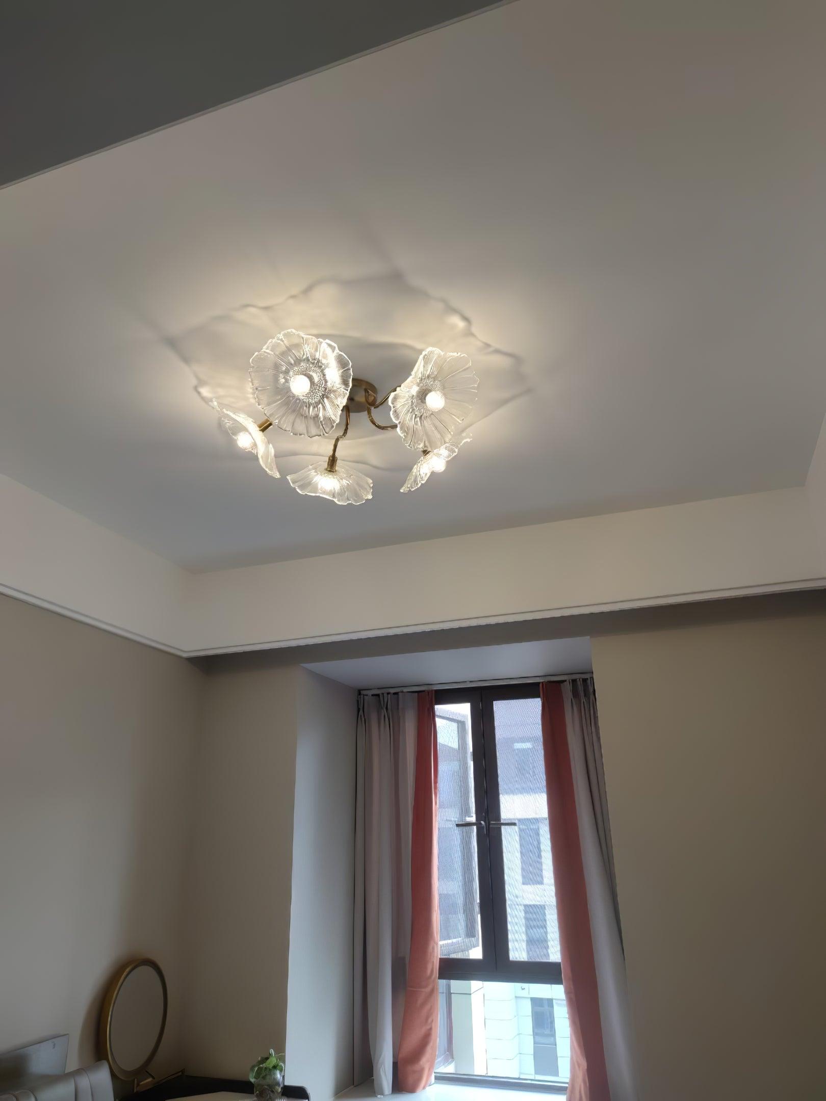 Lotus Leaf Glass Ceiling Lamp - Cueteks