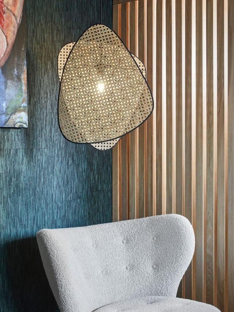Rustic Bamboo Natural Screen Cannage Sconce - Cueteks