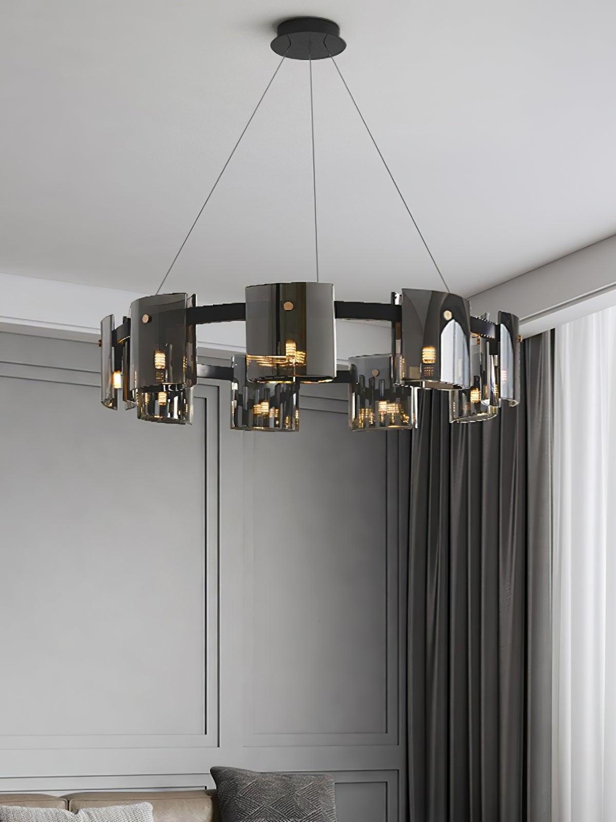 Angled view of the suspended Black ring