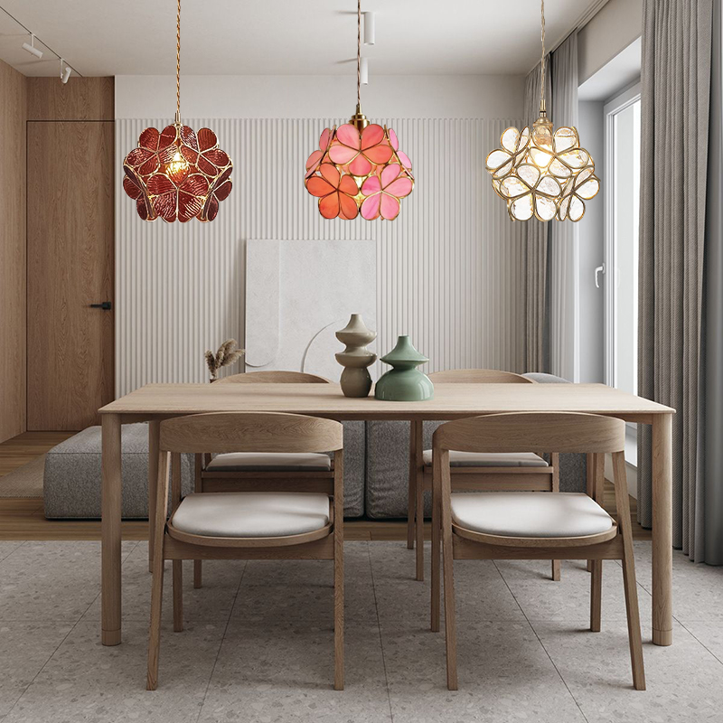 Glass Flower Petal Pendant Light - Cueteks