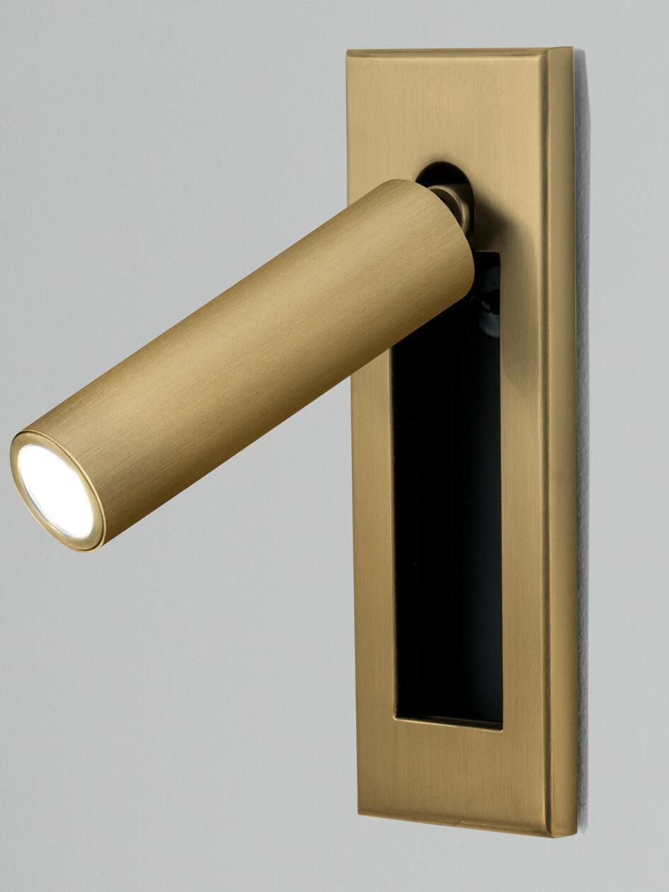 Copper-finish cylindrical head with hidden switch