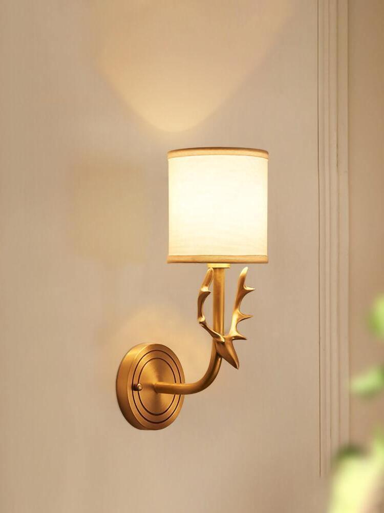 Brass Deer Head Wall Light - Cueteks