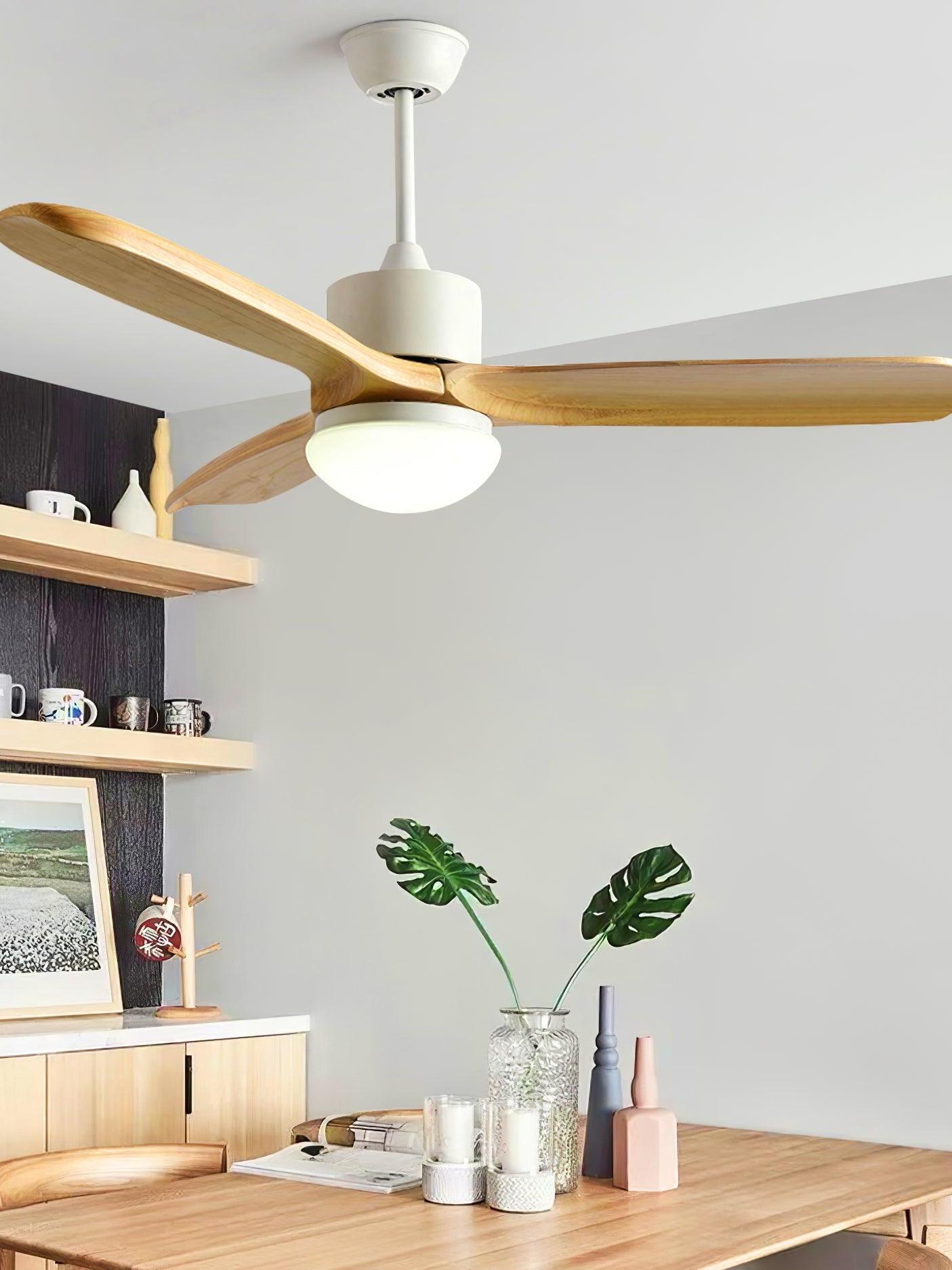 Vintage Wooden Harborough 3 Ceiling Fan Light - Cueteks