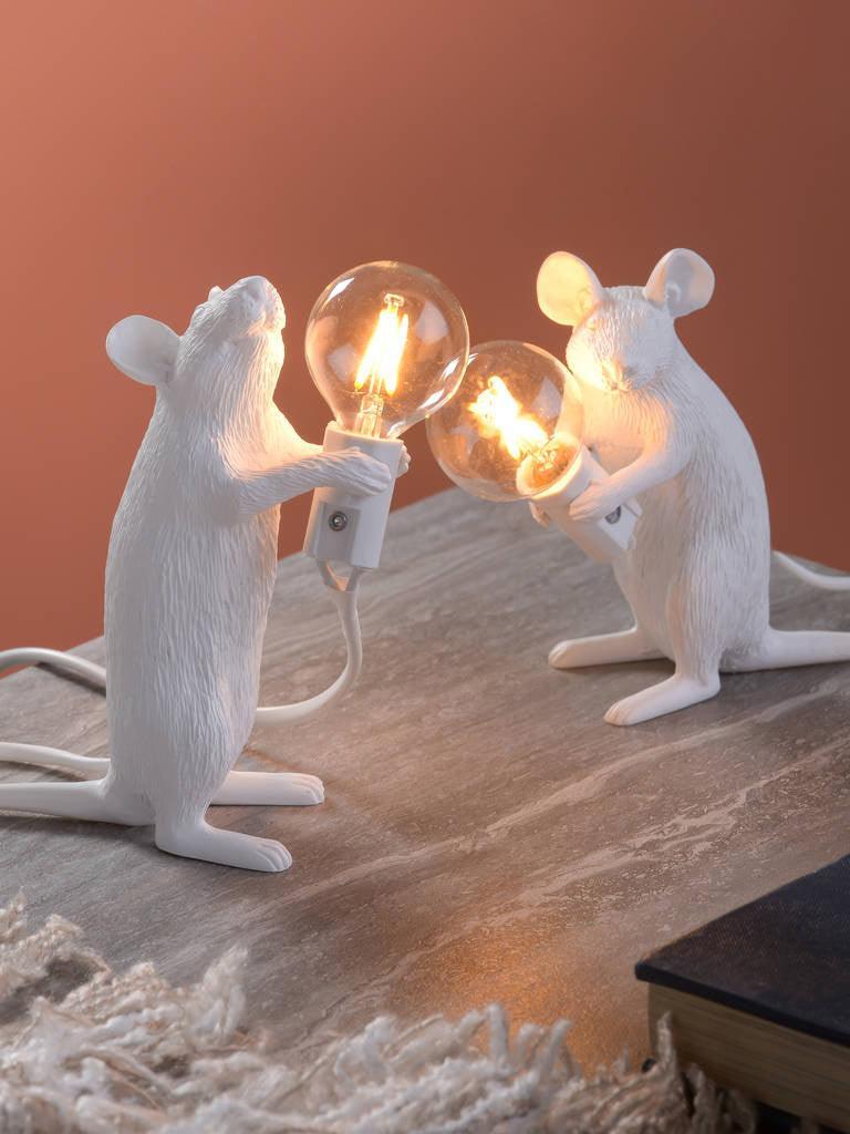 Resin White Mouse Shape Decorative Table Light - Cueteks