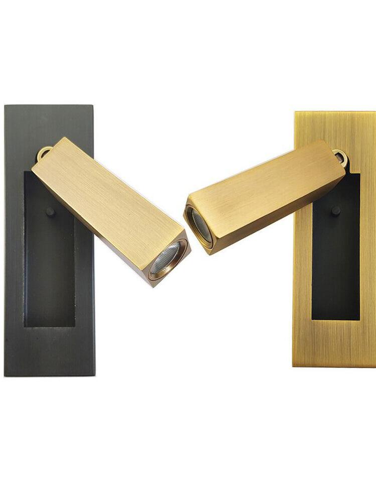 Two folding square-head reading-light finishes compared