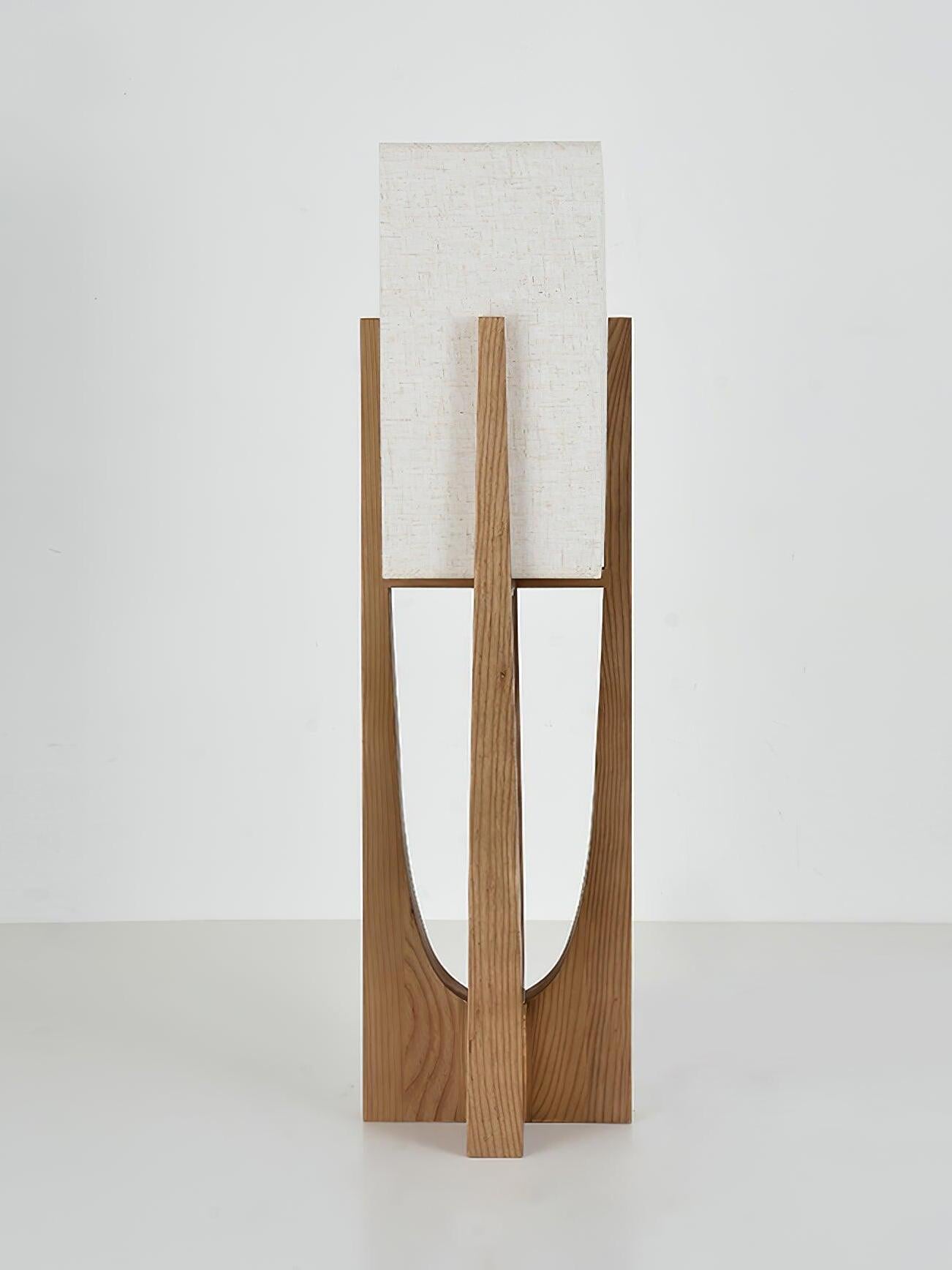 Tall unlit frame lamp on grey