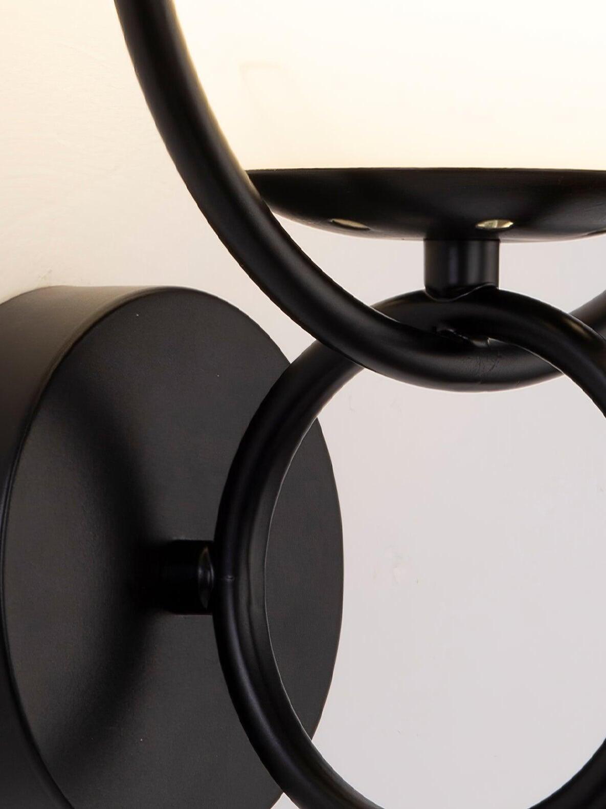 Black wall plate, ring and globe support detail