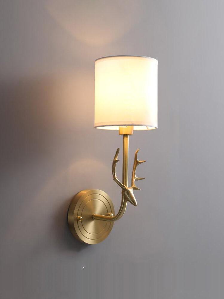 Brass Deer Head Wall Light - Cueteks