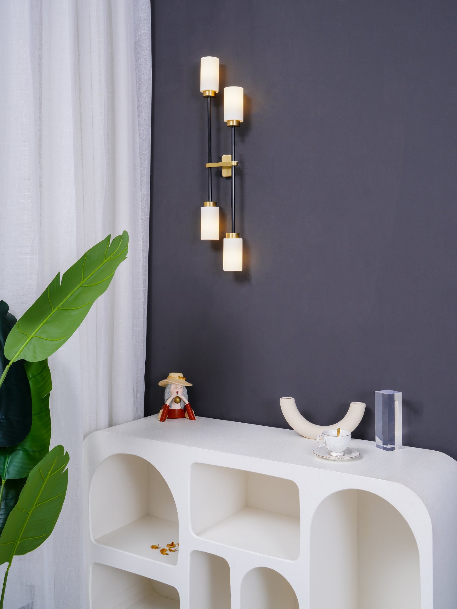 Luxury Farol Multi-head Glass Wall Light - Cueteks