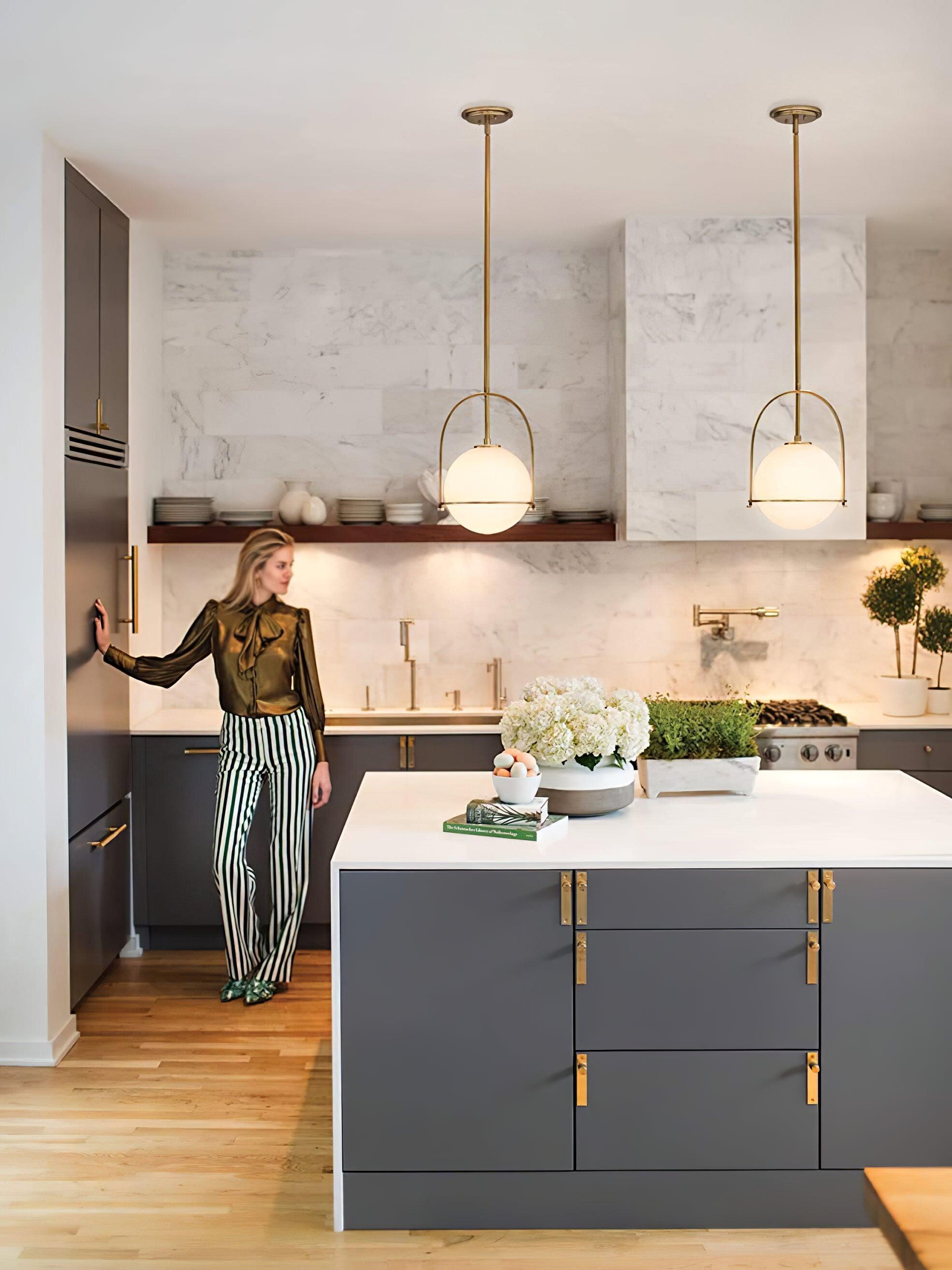 Modern Somerset Opal Glass Ball Pendant Light - Cueteks