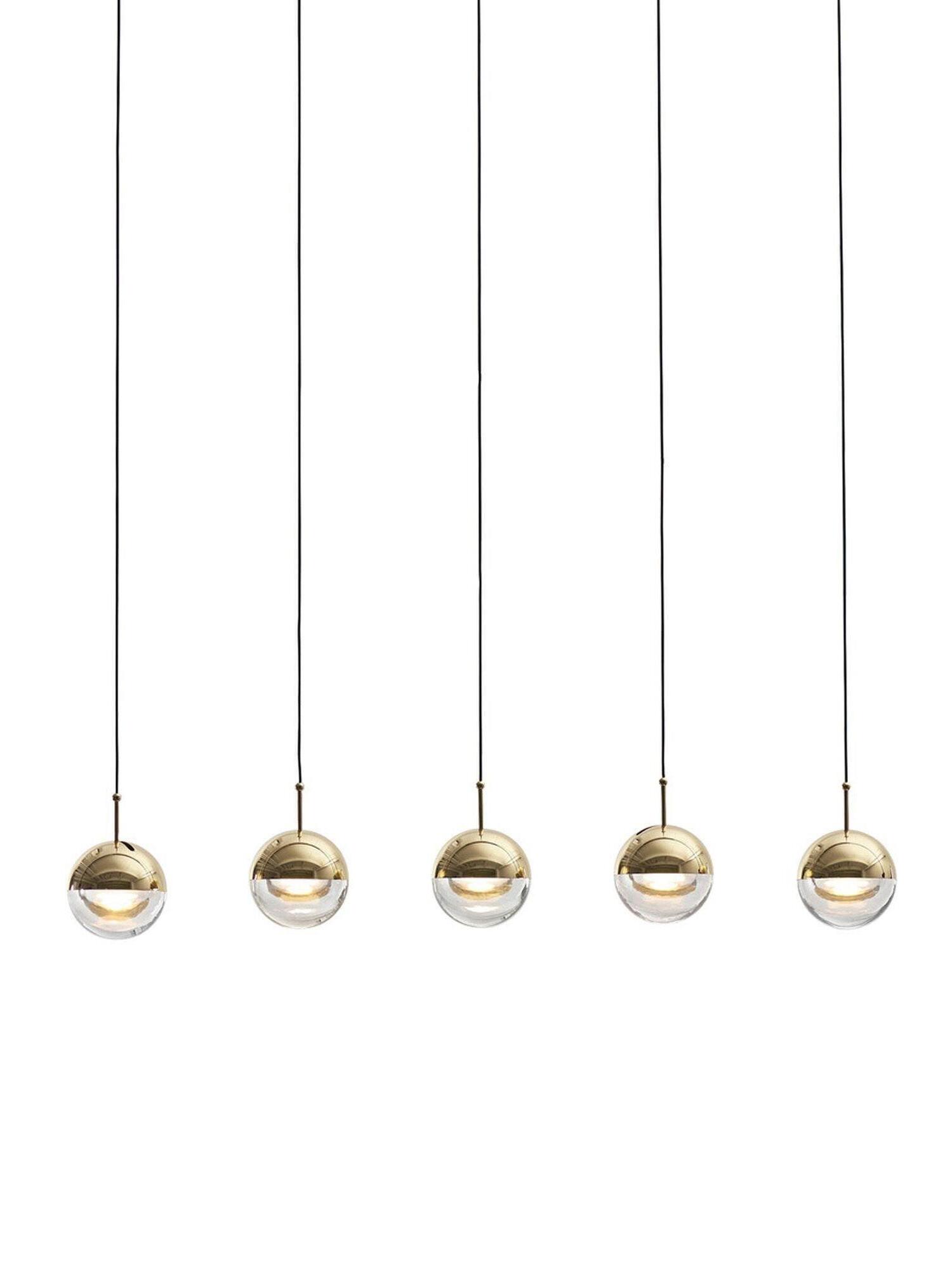 Modern Dora LED pendant lamp in Champagne Gold for Kitchen - Cueteks