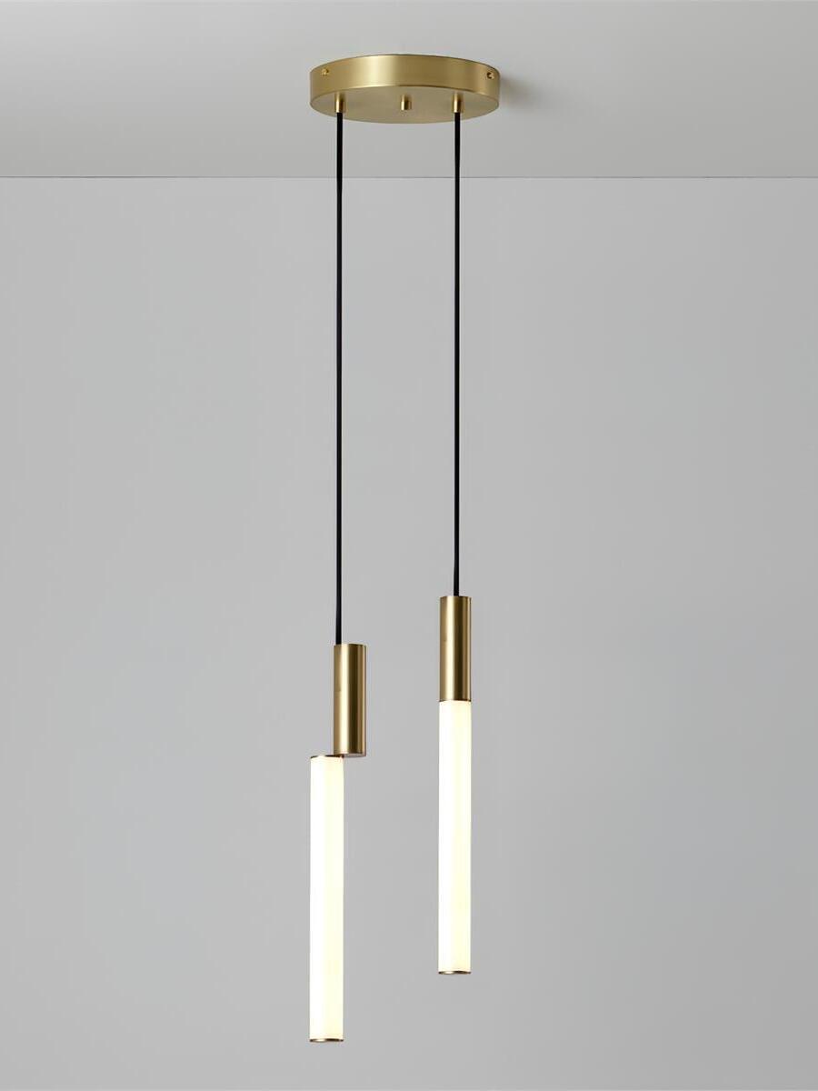 Pair of gold-top luminous rods at staggered drops