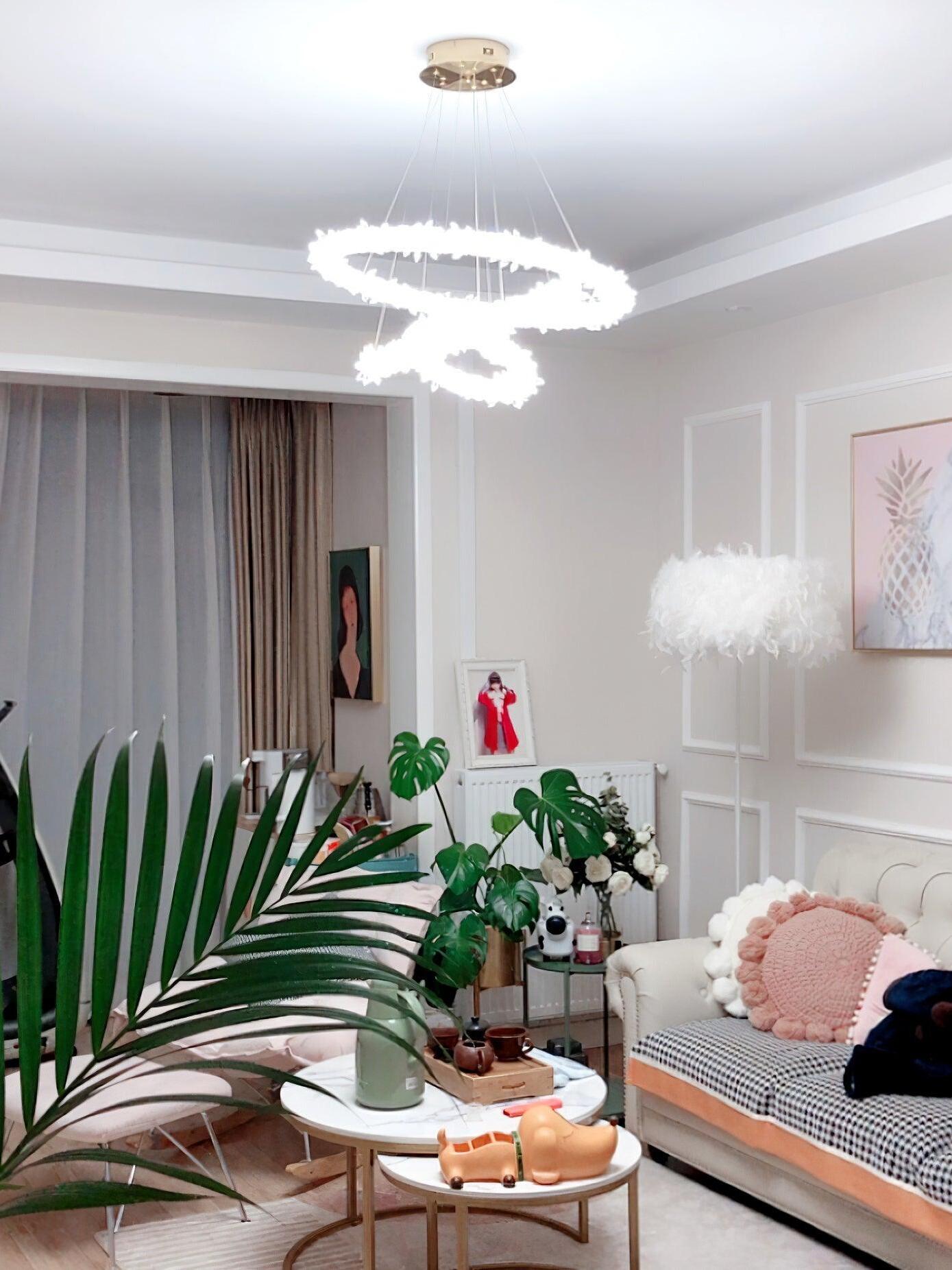 Decorative Ring Crystal Island Chandelier - Cueteks