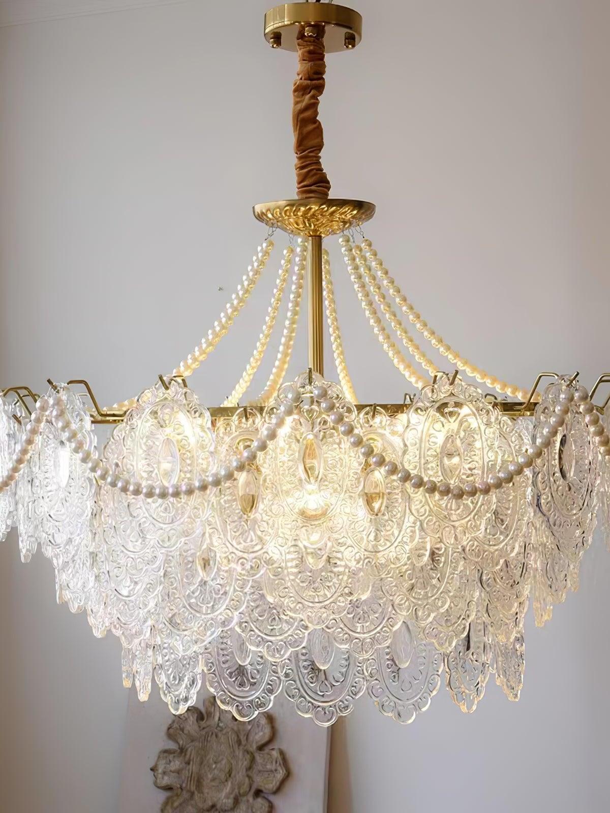 Pearls Glass Chandelier - Cueteks