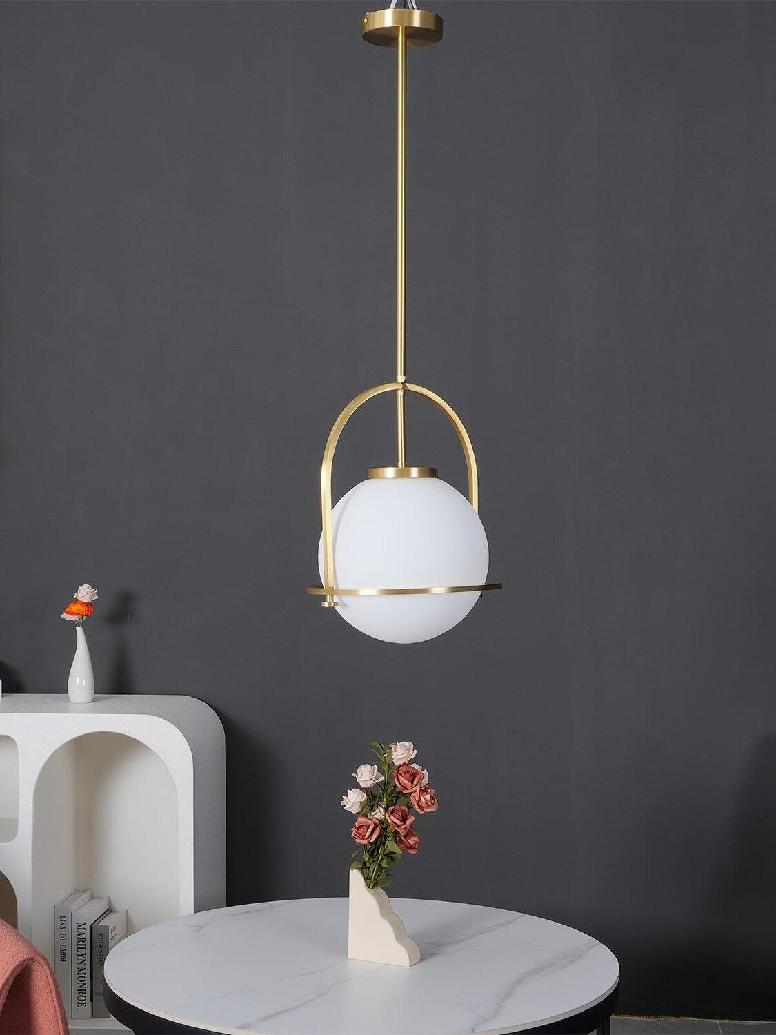 Modern Somerset Opal Glass Ball Pendant Light - Cueteks