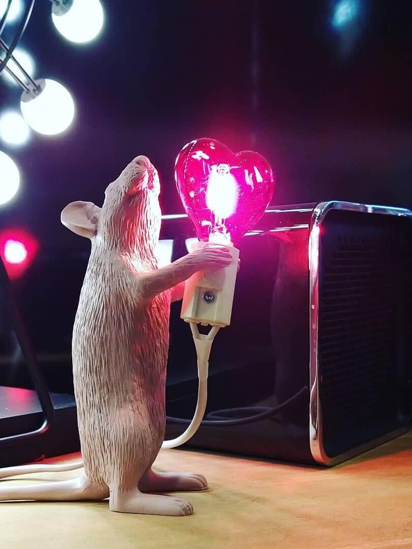 Resin White Mouse Shape Decorative Table Light - Cueteks