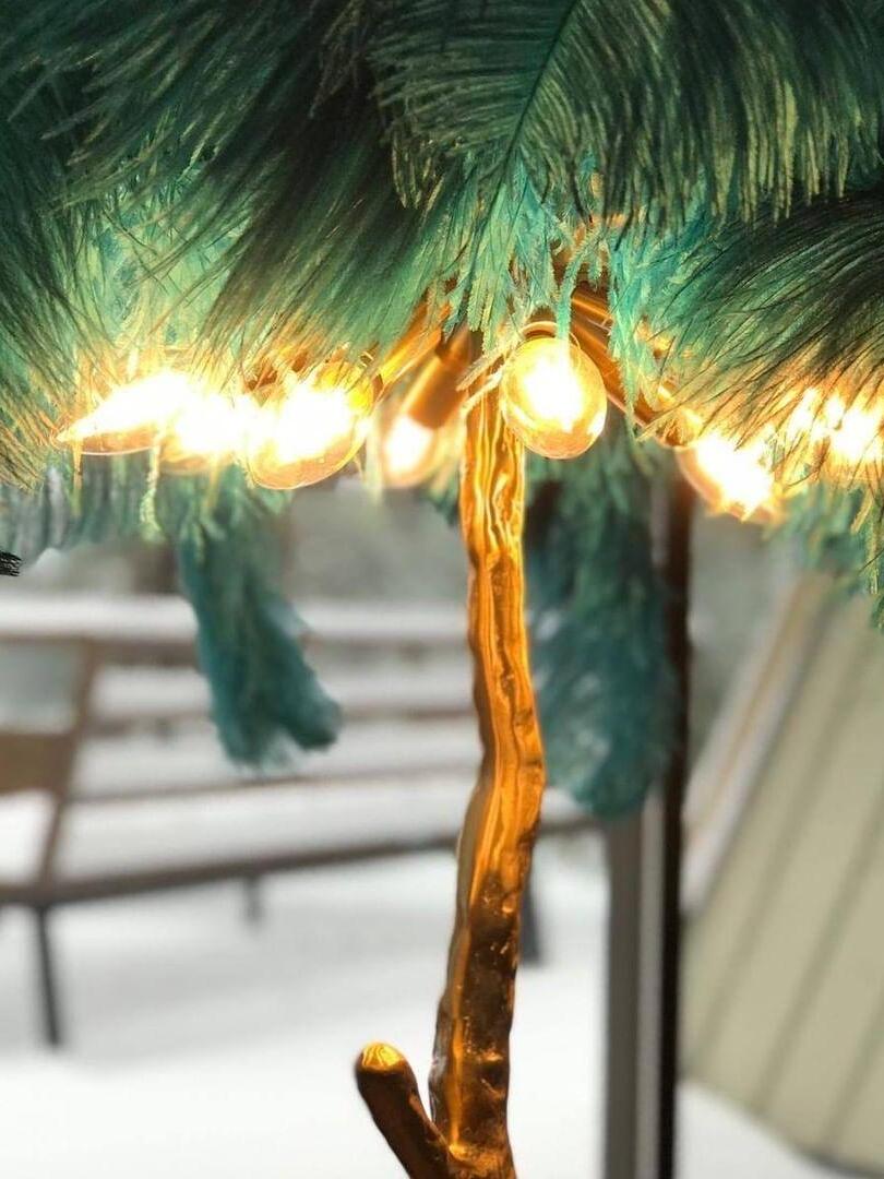 Ostrich Feather Resin Floor Light - Cueteks