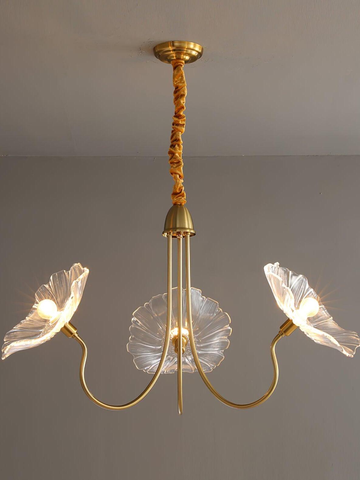 Lotus Leaf Glass Chandelier - Cueteks