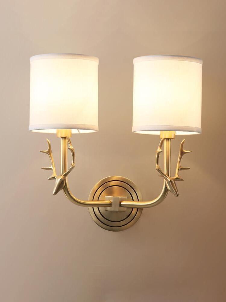 Brass Deer Head Wall Light - Cueteks