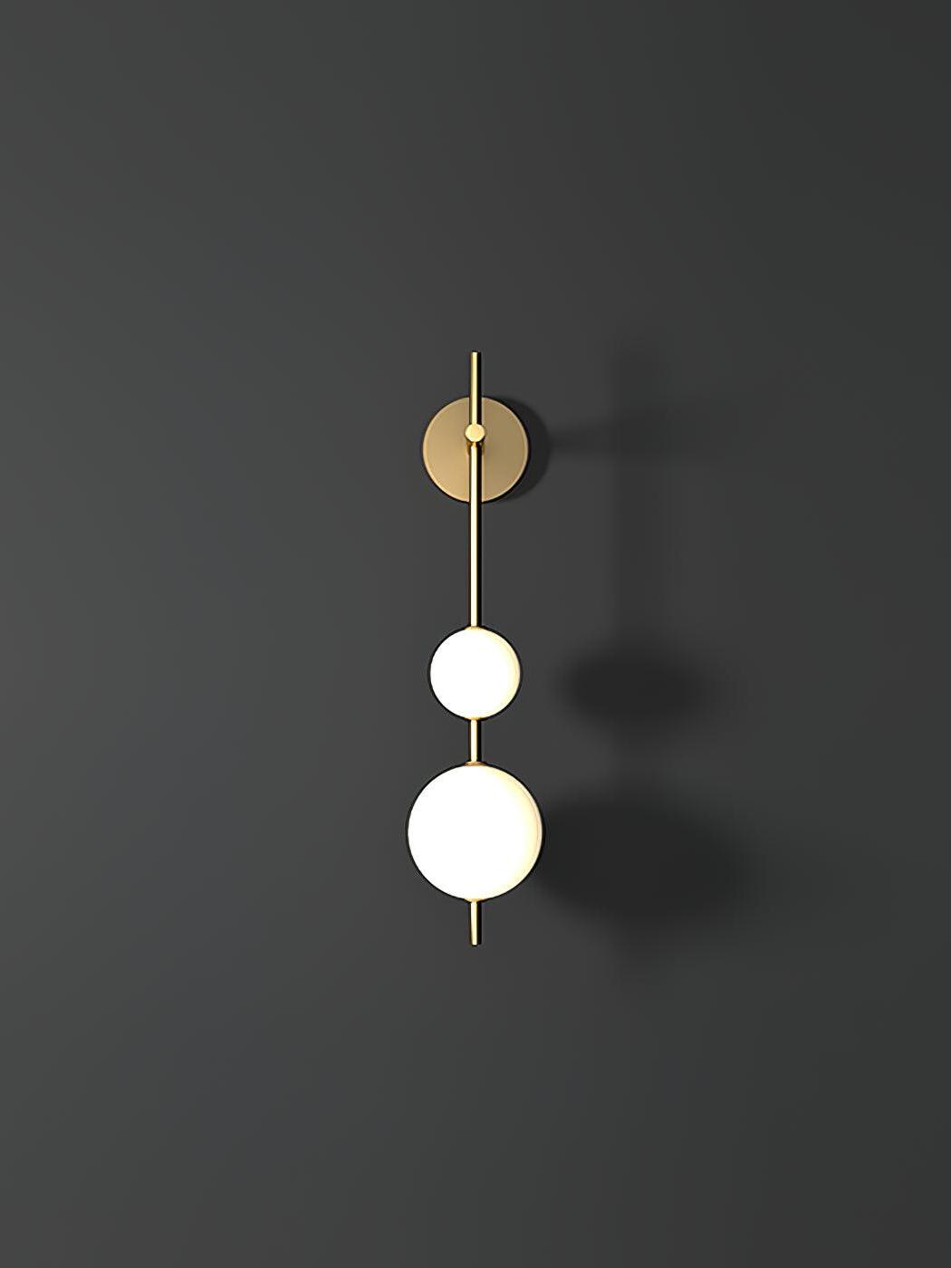 Delicate Glass Globe Vertical Brass Wall Lamp - Cueteks