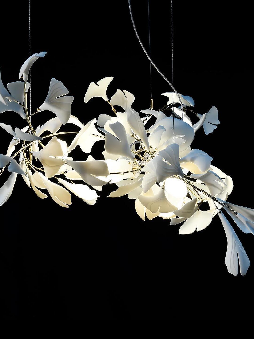 Creative Ceramics Gingko Flower Chandelier G - Cueteks
