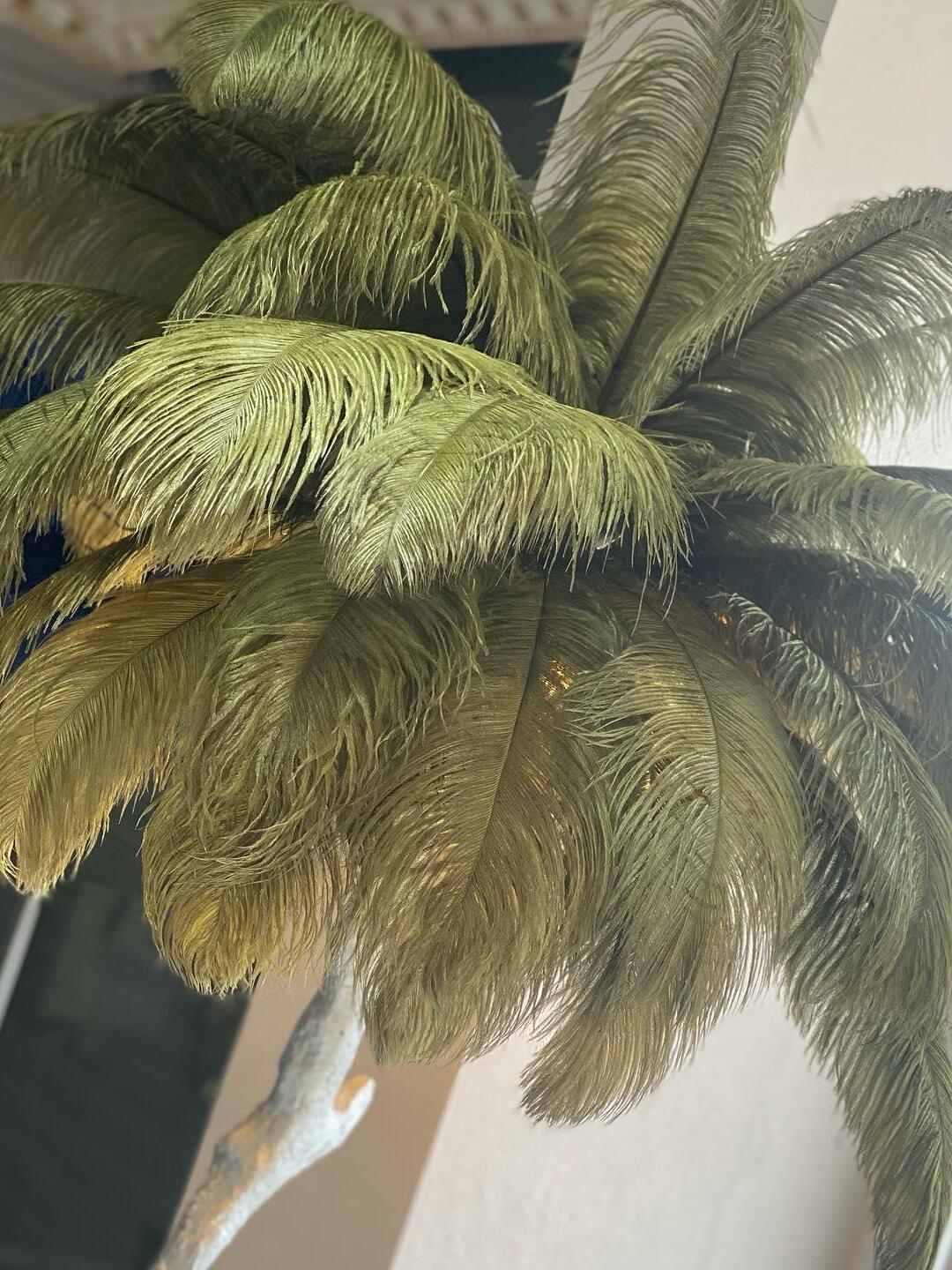 Ostrich Feather Resin Floor Light - Cueteks