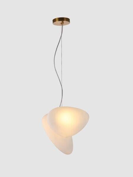 Model 11 white and white pebble pendant below round canopy