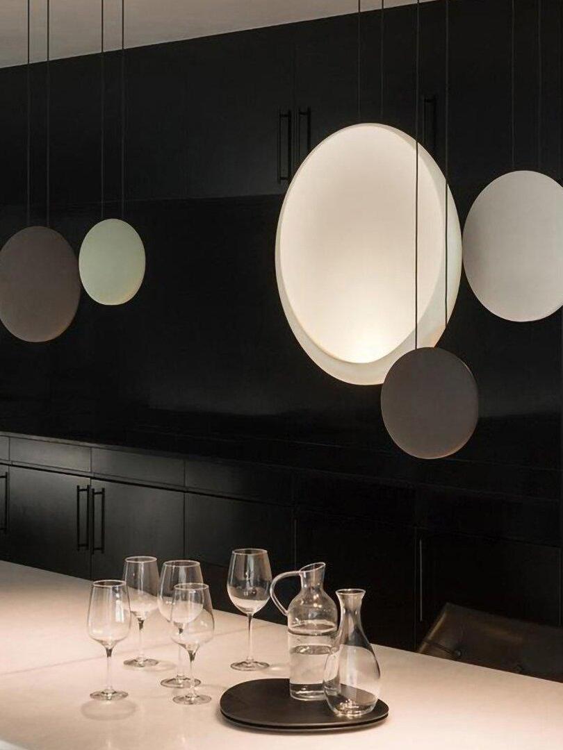 Resin Cosmos Multicolor Disc Pendant Light - Cueteks