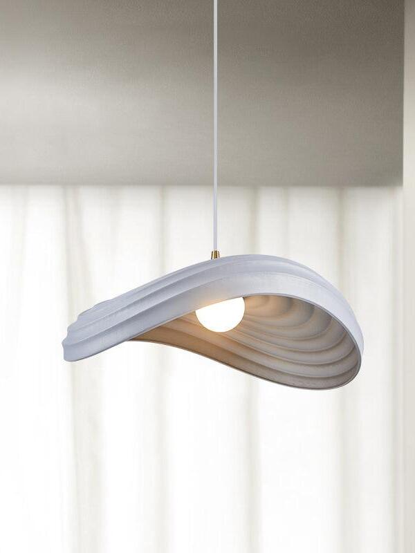 Smaller Grey pendant with warm-colour underside