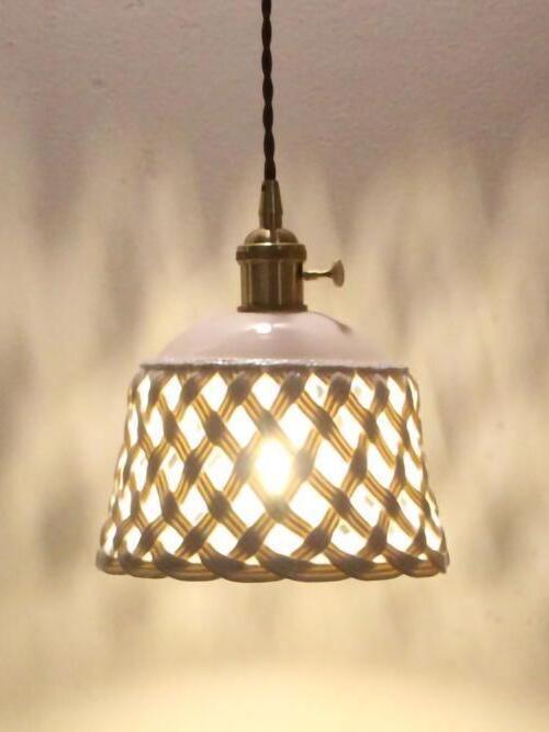 Stylish Ceramic Openwork Woven Pendant Lamp - Cueteks