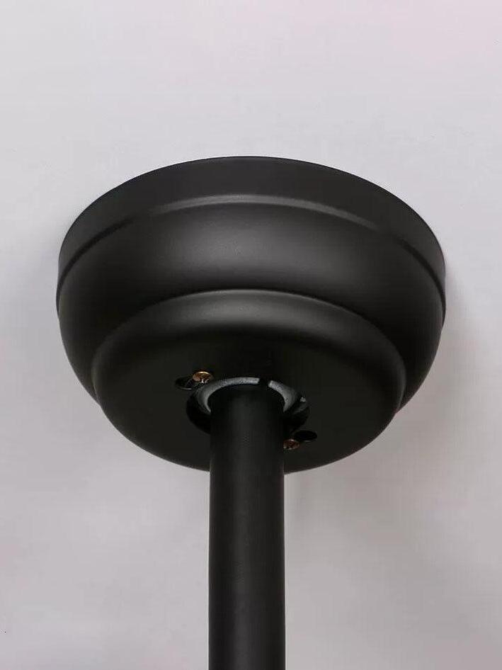 Close view of round Black canopy and suspension rod