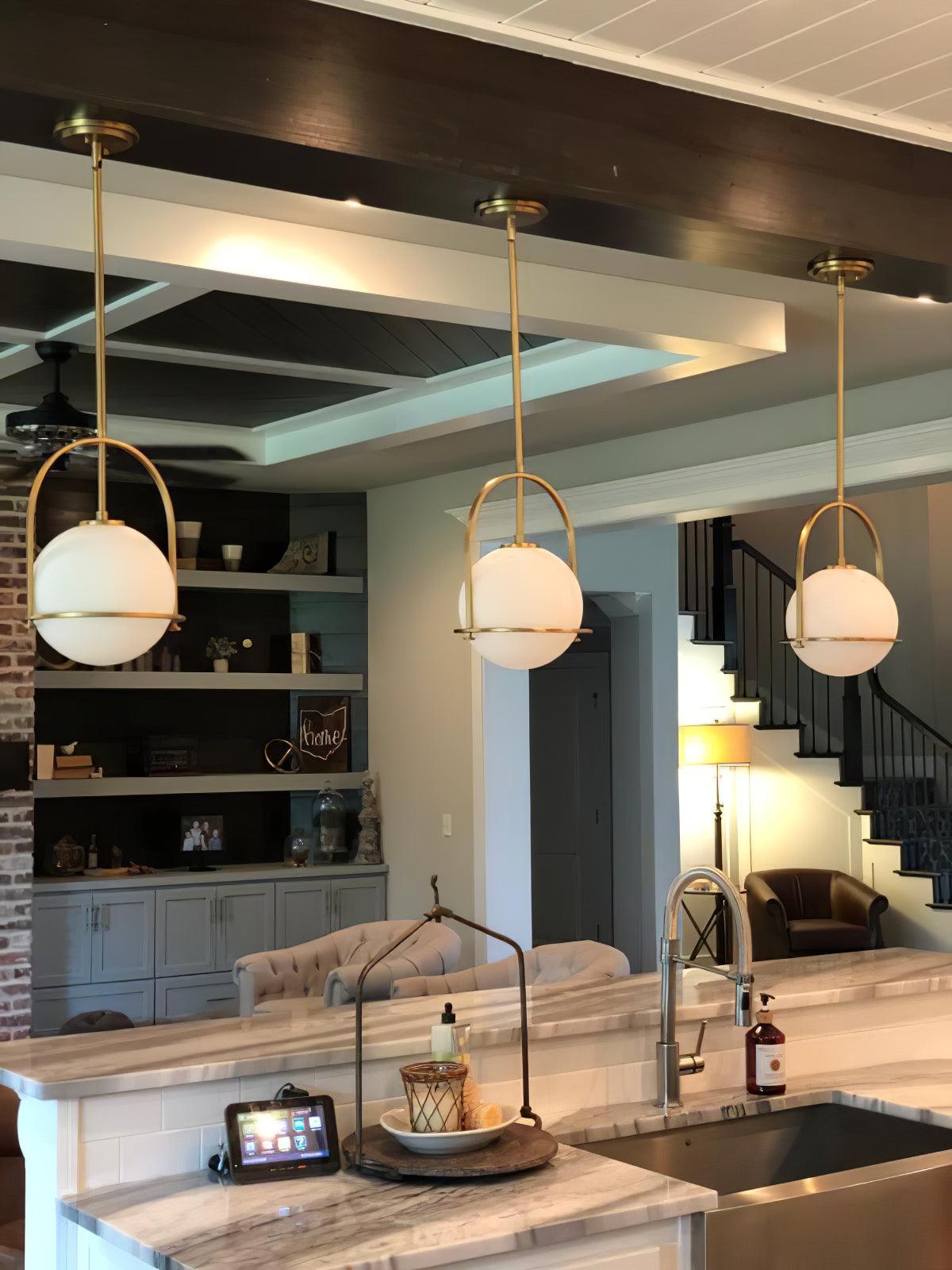 Modern Somerset Opal Glass Ball Pendant Light - Cueteks