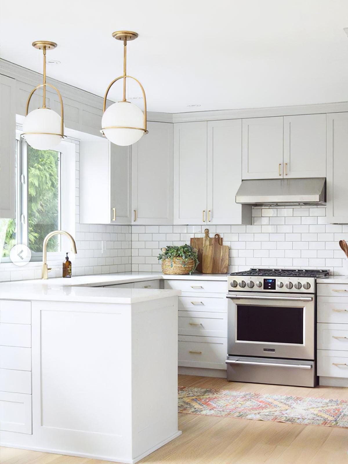 Modern Somerset Opal Glass Ball Pendant Light - Cueteks