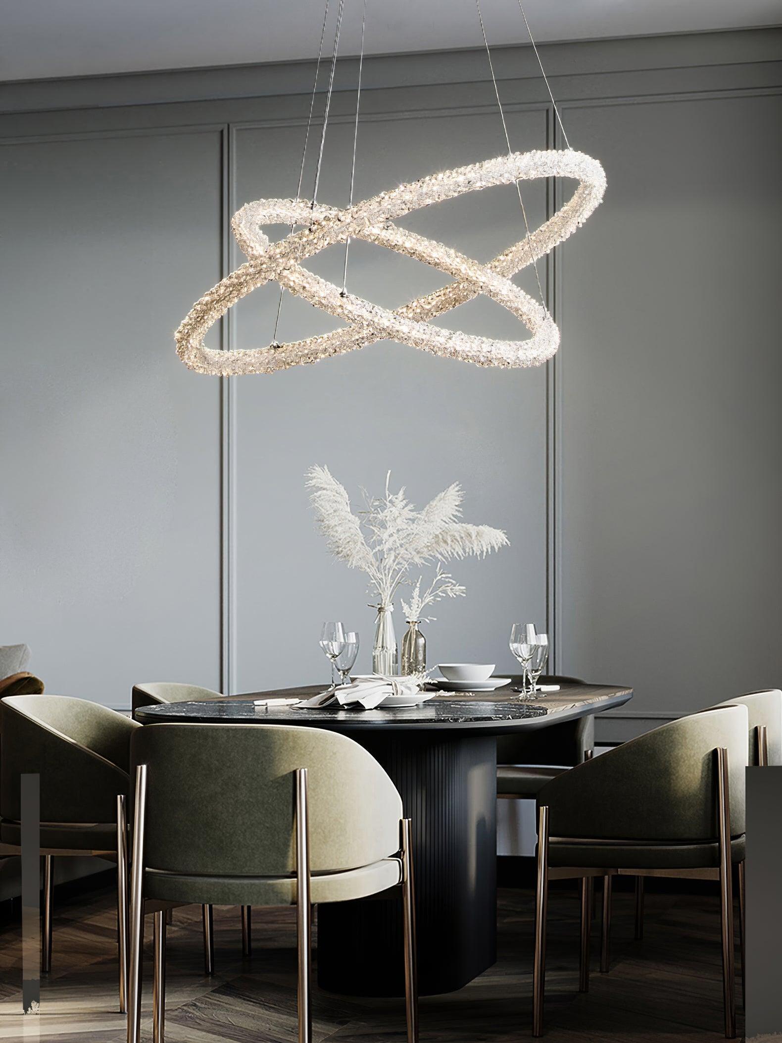 Decorative Ring Crystal Island Chandelier - Cueteks