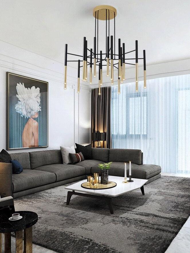 Metal Tubular Chandelier - Cueteks