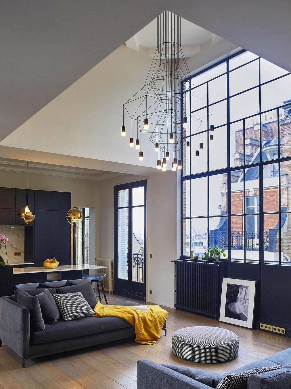 Industrial Metal Lines Multi-head Chandelier - Cueteks