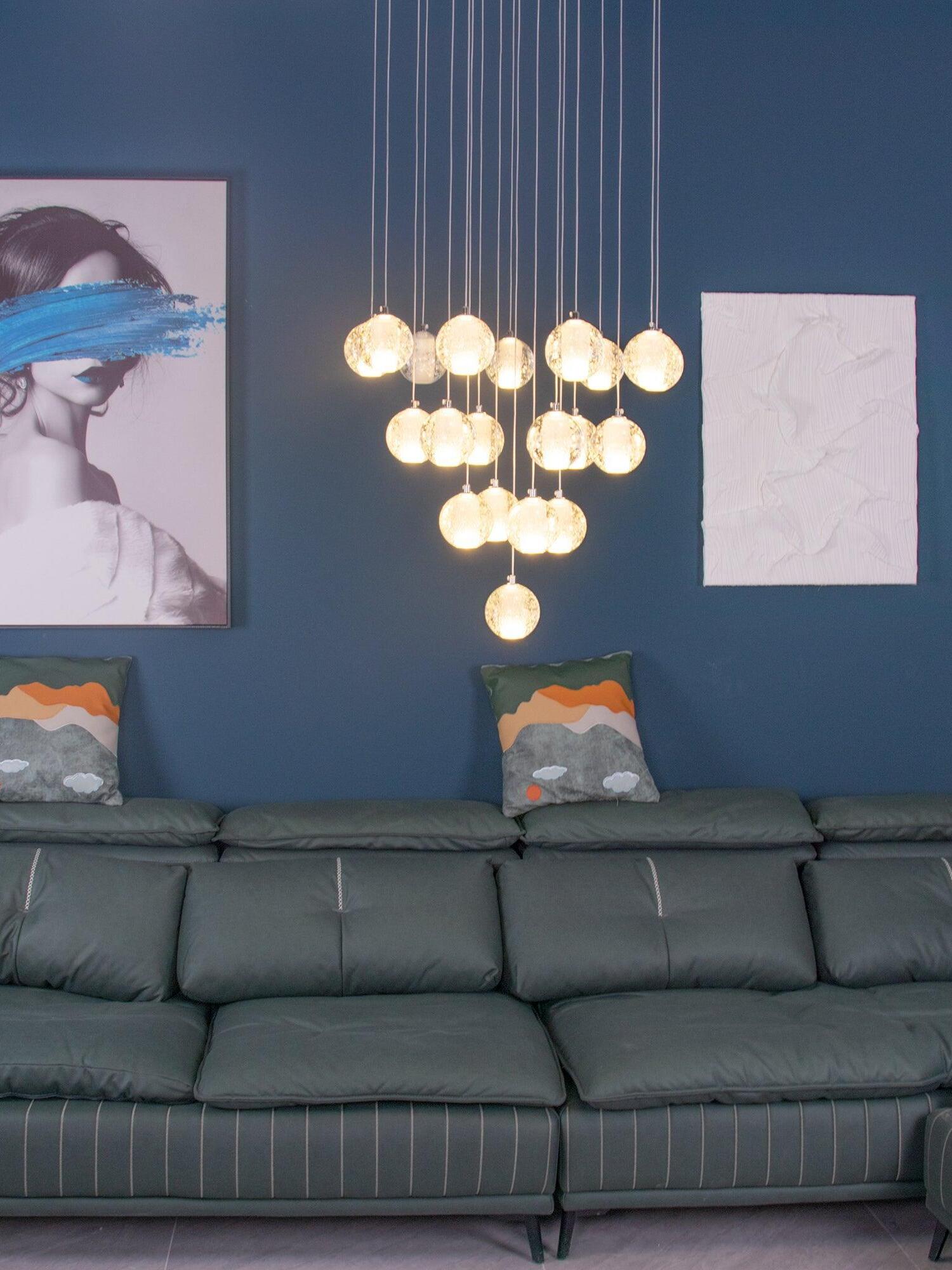Round K9 Crystal Pendant Lamp - Cueteks