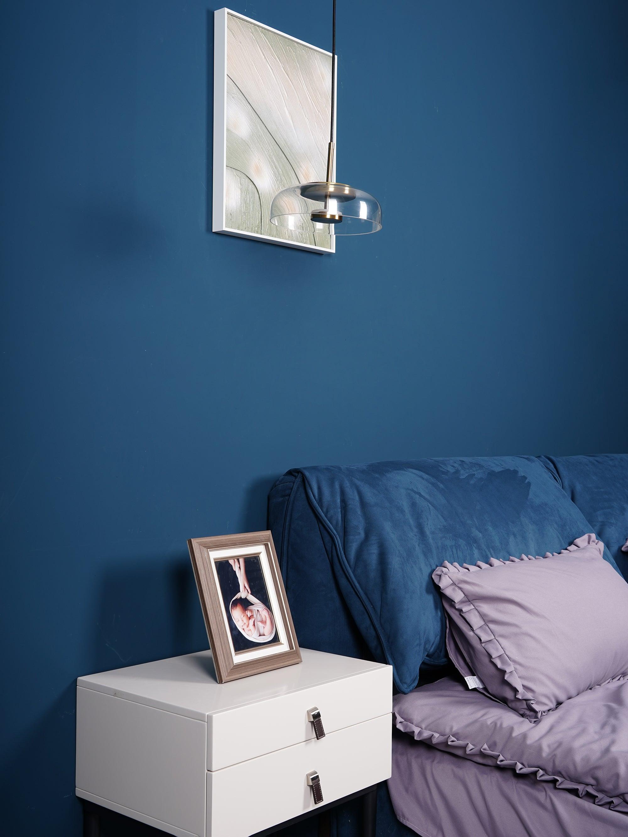 Simple Blossi Transparant Glass Bowl Pendant Light - Cueteks
