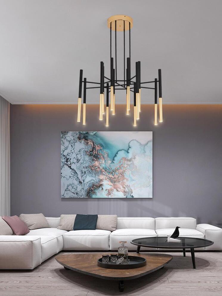 Metal Tubular Chandelier - Cueteks