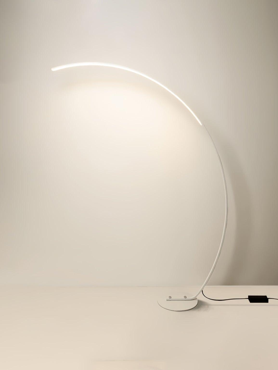 White arc lamp with plug cord and inline switch