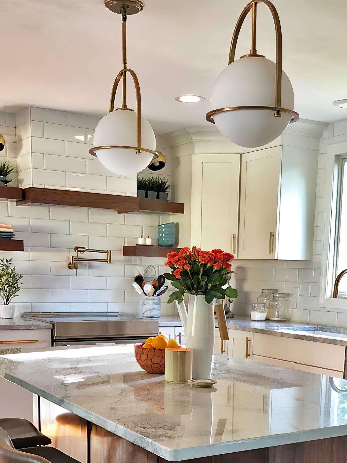 Modern Somerset Opal Glass Ball Pendant Light - Cueteks