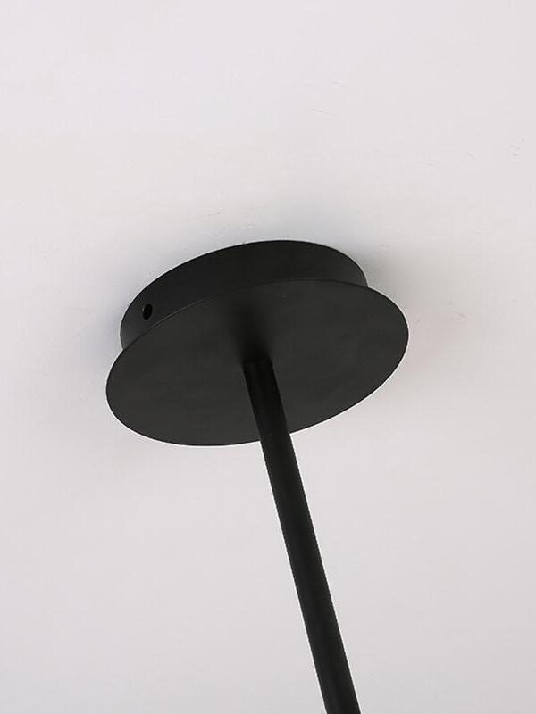 Black round ceiling canopy and central suspension stem