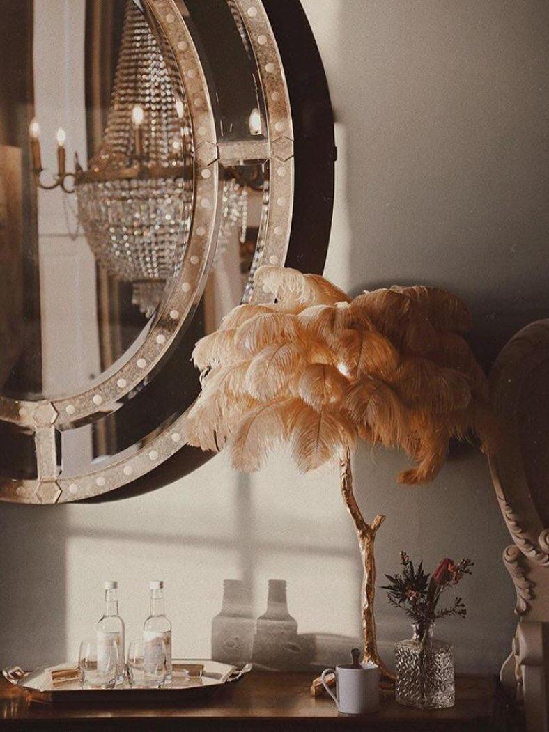 Ostrich Feather Table Lamp - Cueteks