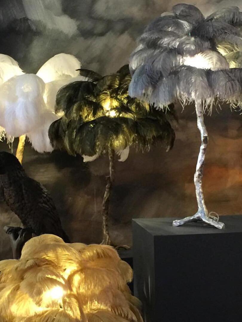 Ostrich Feather Table Lamp - Cueteks