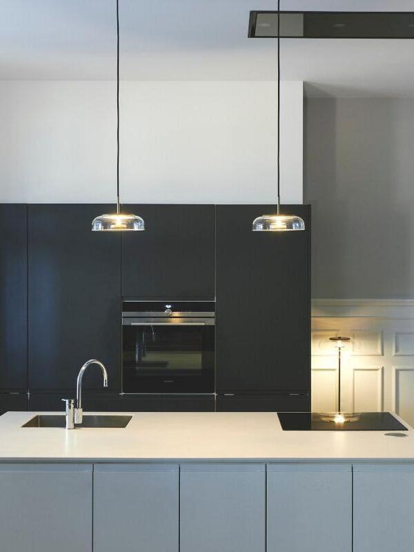 Simple Blossi Transparant Glass Bowl Pendant Light - Cueteks
