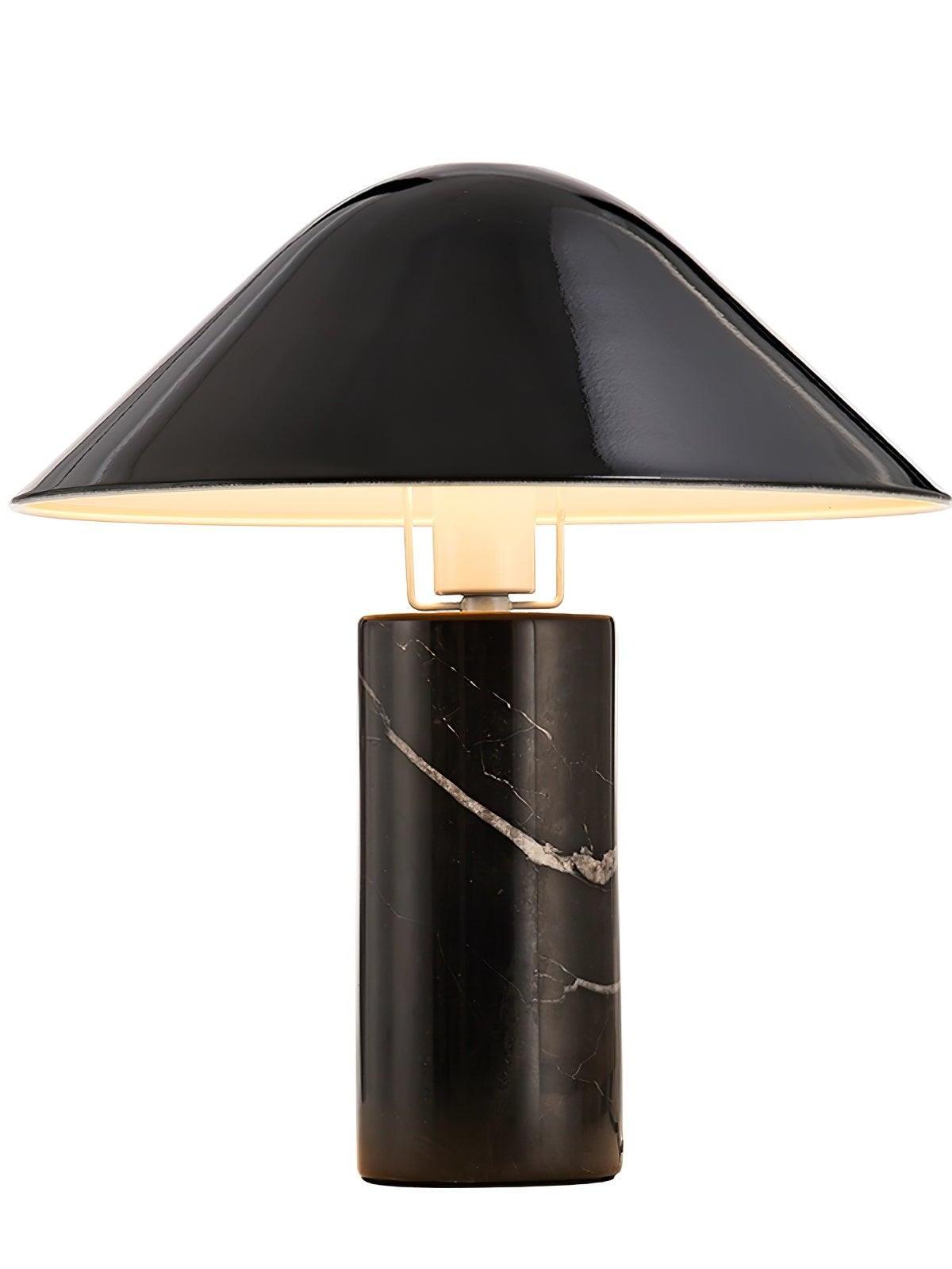 Black Adelaide cone lamp with dark marble base