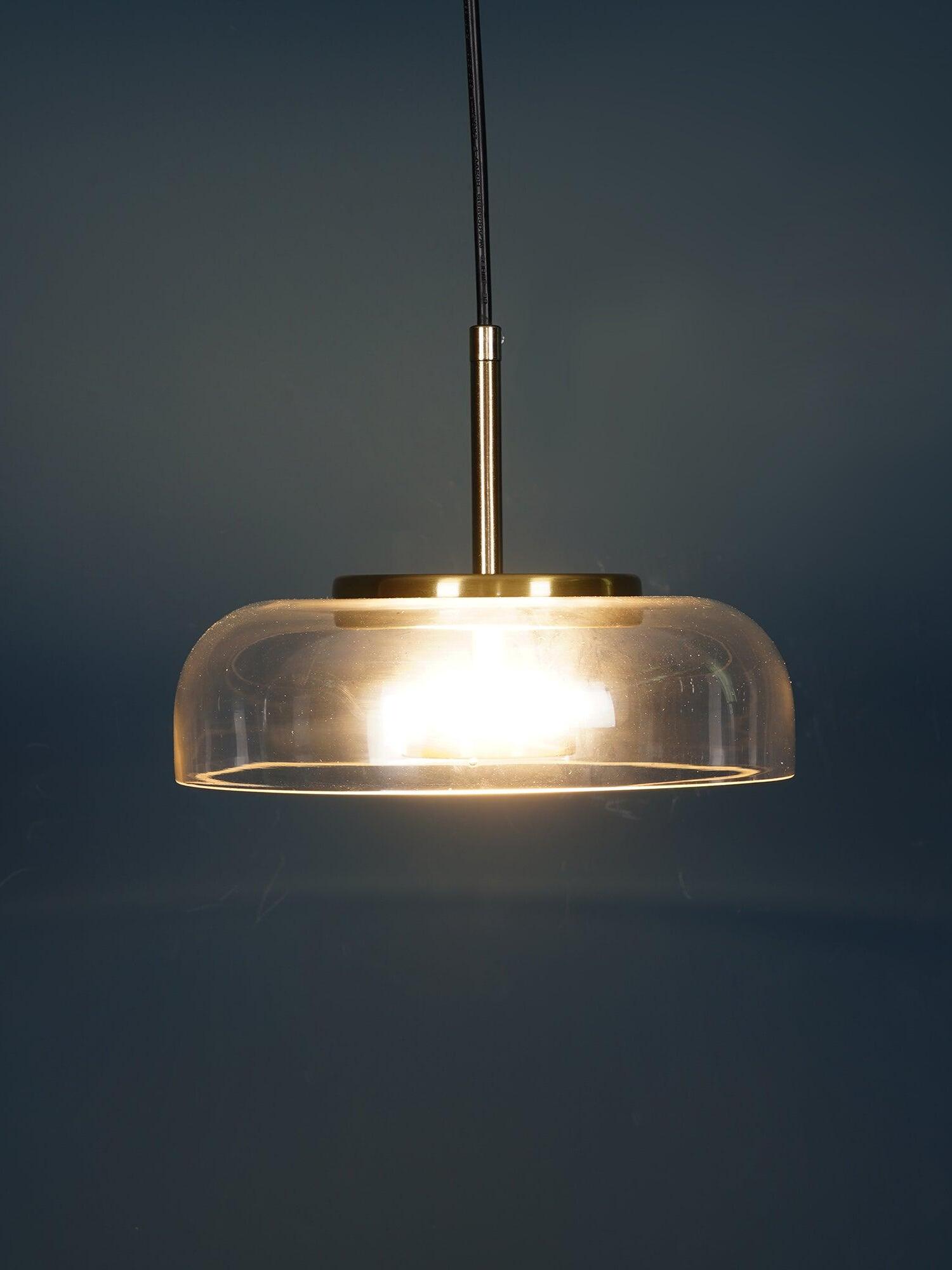 Simple Blossi Transparant Glass Bowl Pendant Light - Cueteks