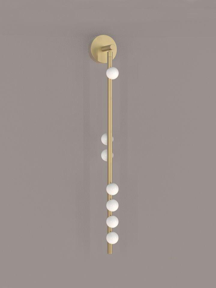 Brass Glass Tube Wall Lamp - Cueteks