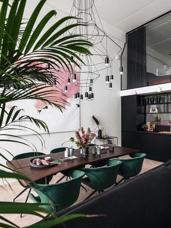Industrial Metal Lines Multi-head Chandelier - Cueteks